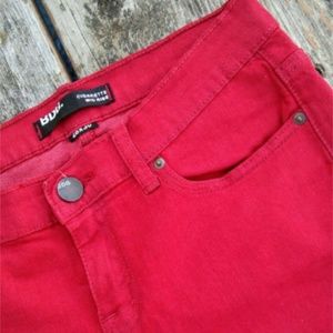 UO BDG Cigarette Mid Rise Red Jeans